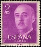 Spain 1956 General Franco 2 Ptas Morado Edifil 1158